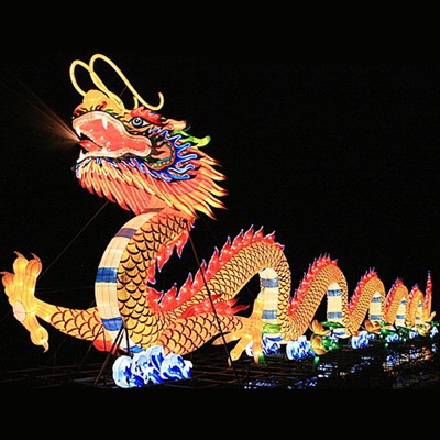 Linterna tradicional china del dragón de la iluminación del Año Nuevo de las linternas del parque temático de la fábrica 2024