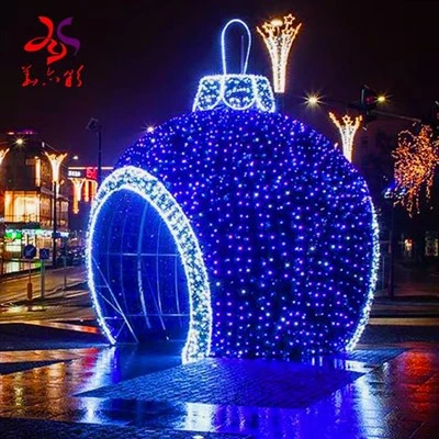 Iluminación Led iluminada creativa 3d, diseño en forma de esfera, luces con motivos, patio, jardín, centro comercial, bola iluminada decorativa para exteriores